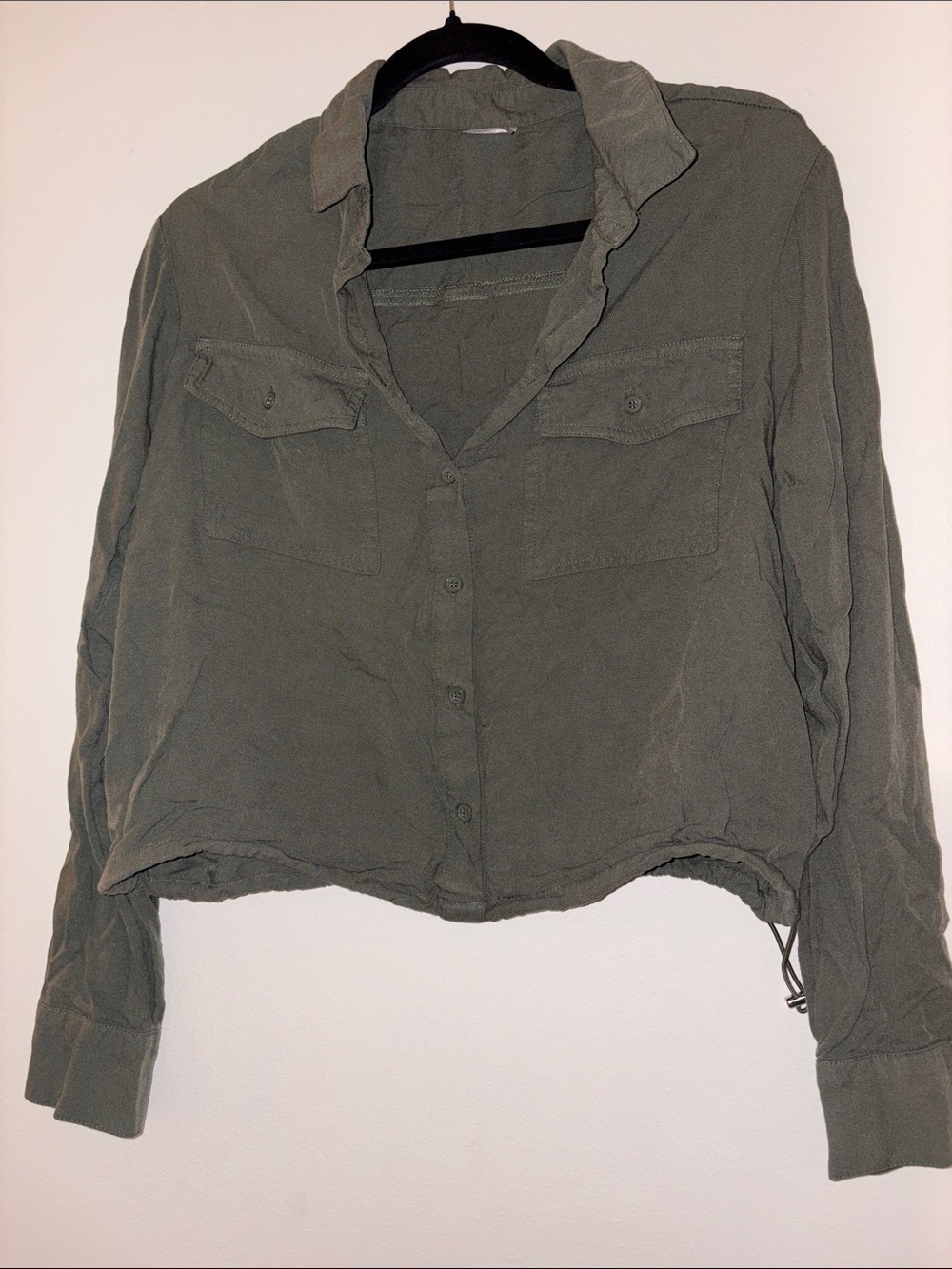 No Boundaries Olive Utility Shirt